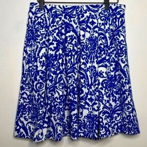 Adrienne Vittadini Damask Scroll Print Skirt XS